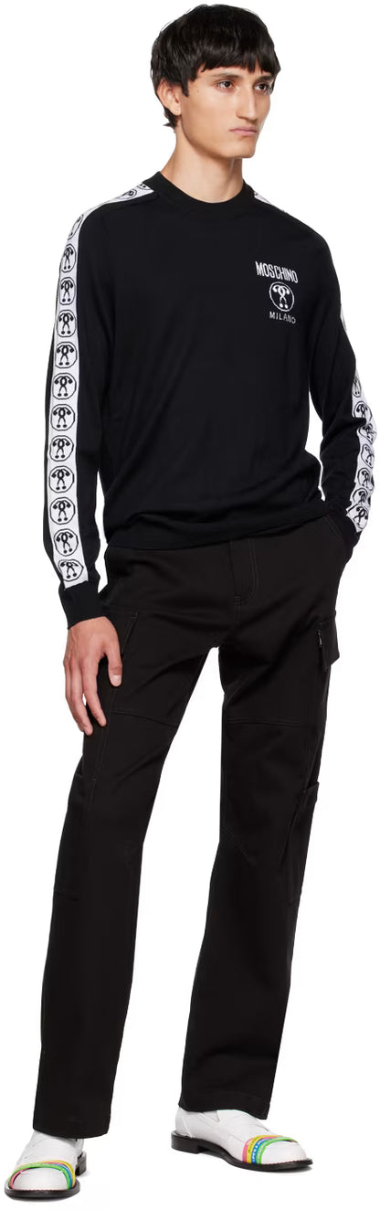 Black Double Question Mark Sweater