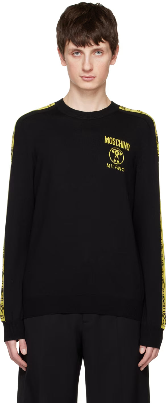 Black Double Question Mark Sweater
