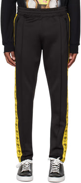 Black Double Question Mark Track Pants