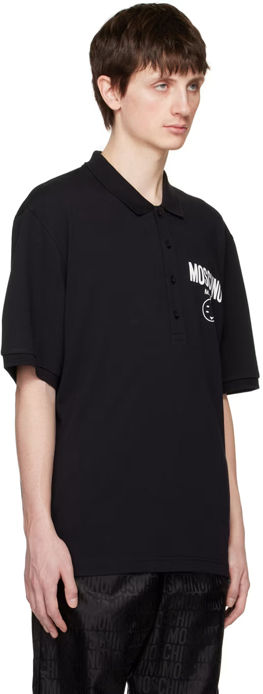 Black Double Smile Polo
