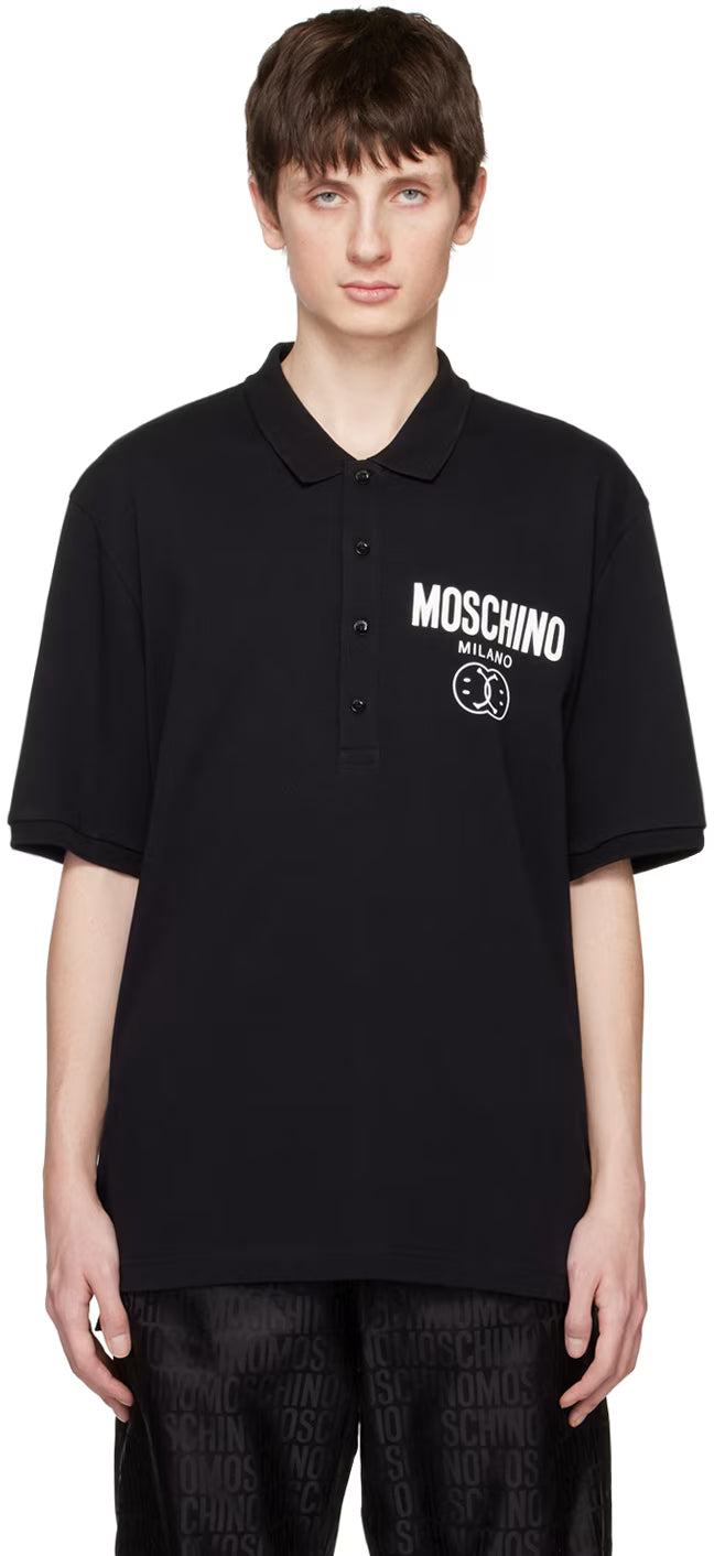 Black Double Smile Polo