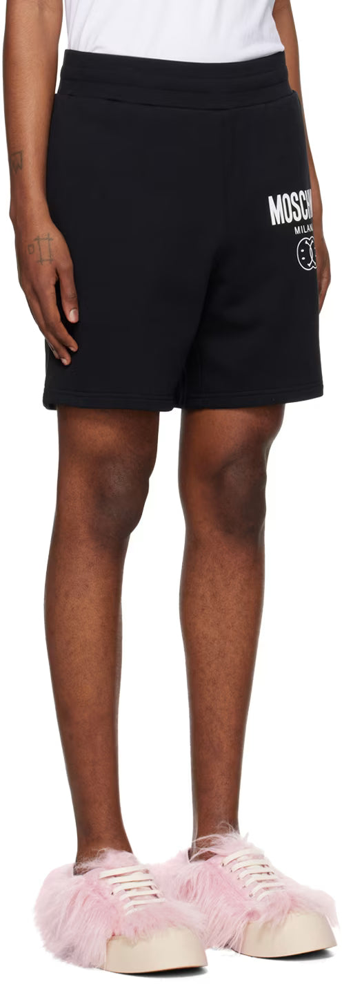 Black Double Smiley Shorts