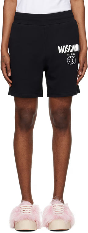 Black Double Smiley Shorts
