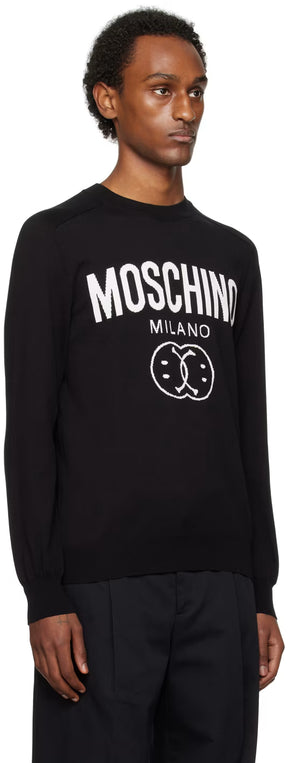 Black Double Smiley Sweater