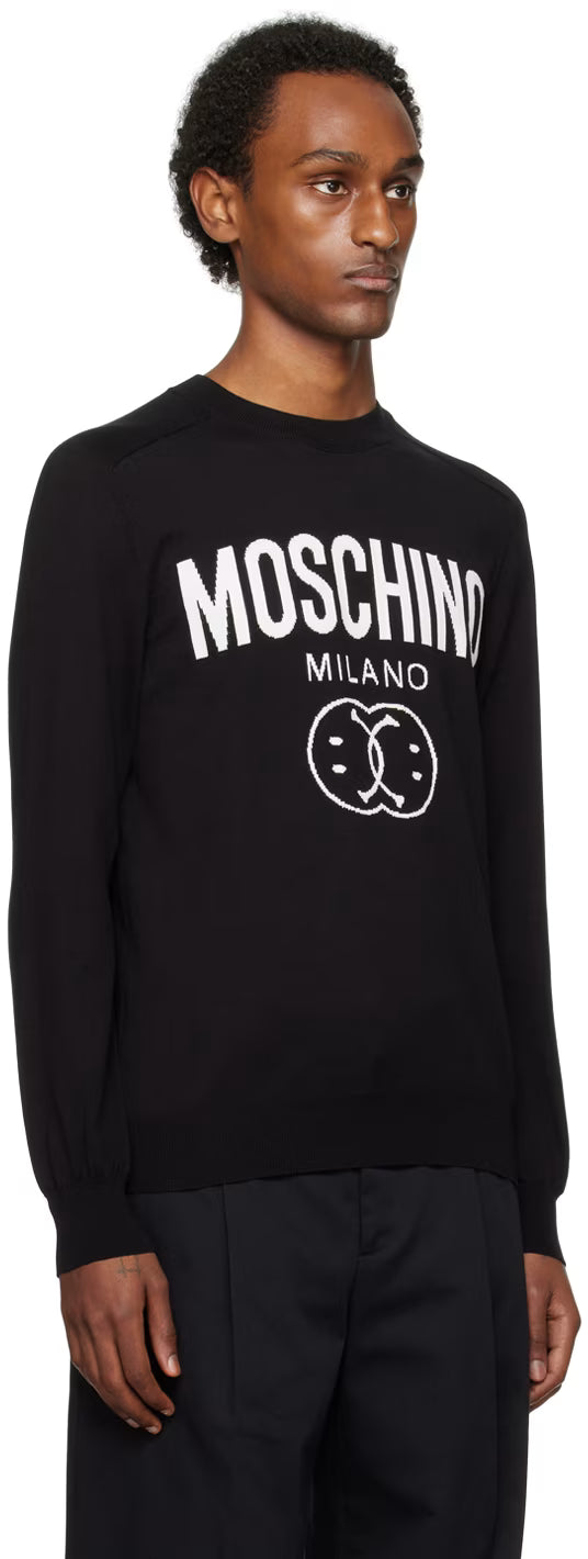 Black Double Smiley Sweater