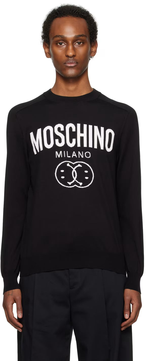 Black Double Smiley Sweater