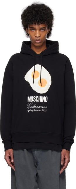 Black Eggs Print Hoodie