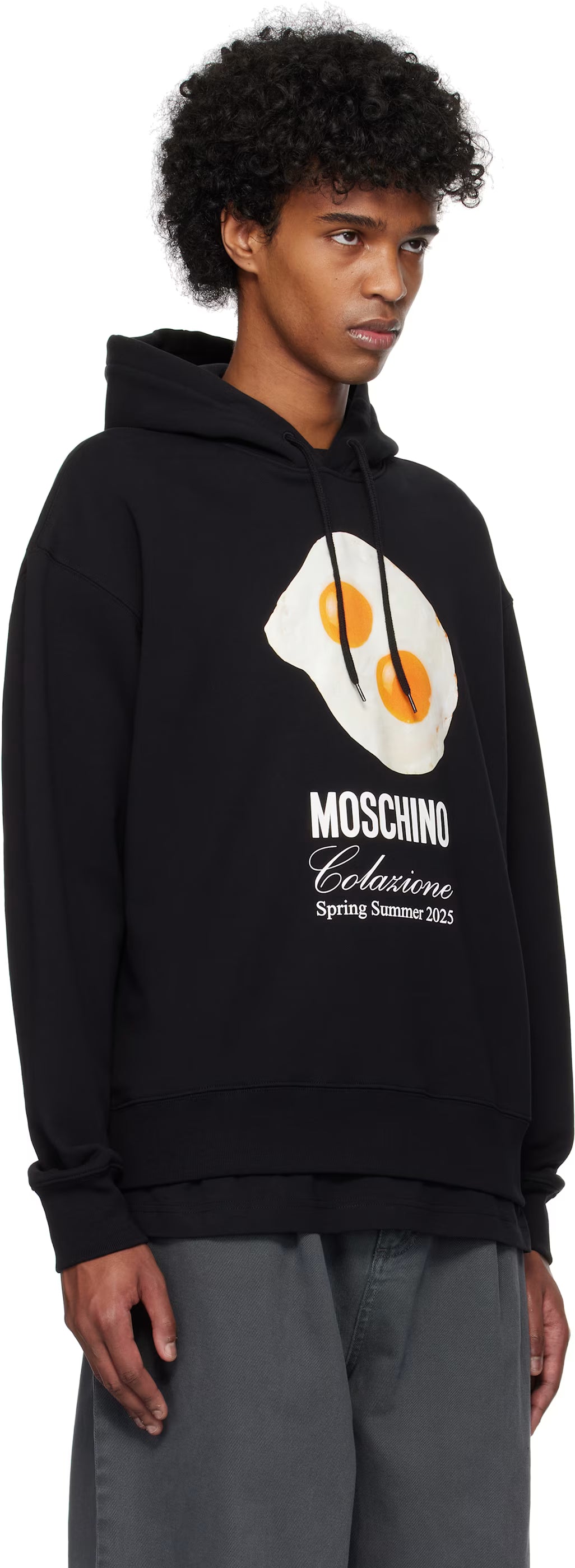 Black Eggs Print Hoodie