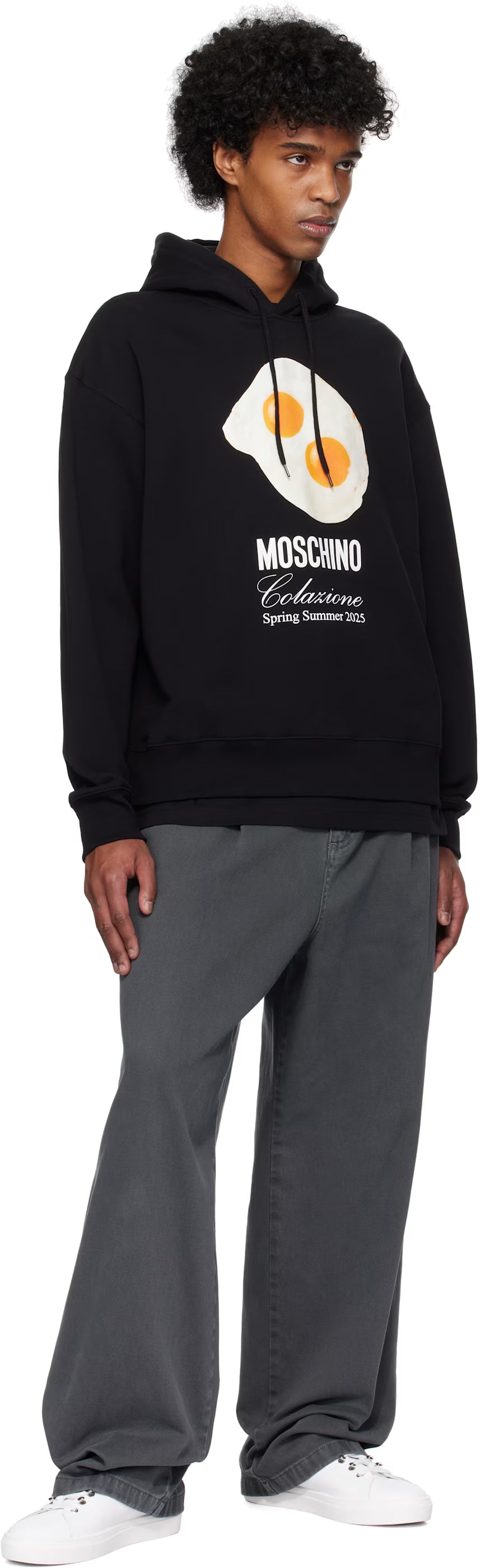 Black Eggs Print Hoodie