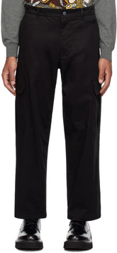 Black Embroidered Cargo Pants