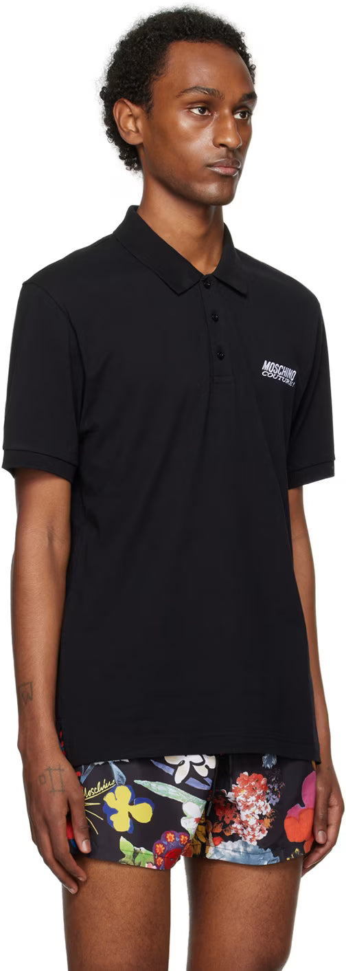 Black Embroidered Polo