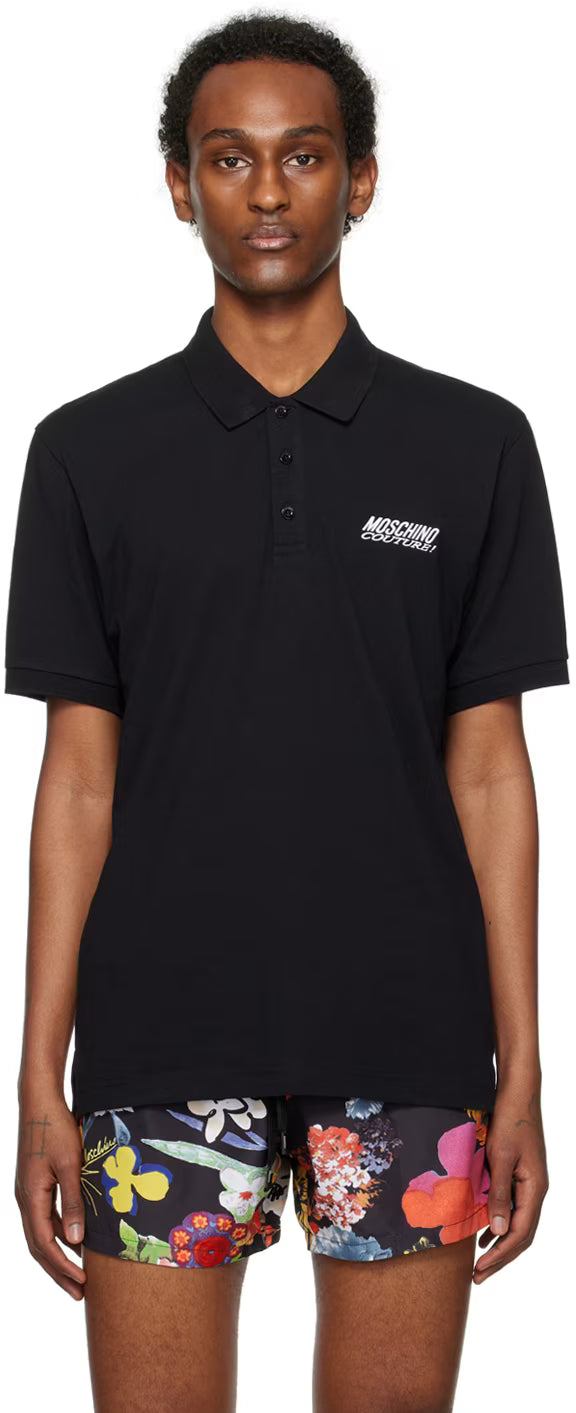 Black Embroidered Polo