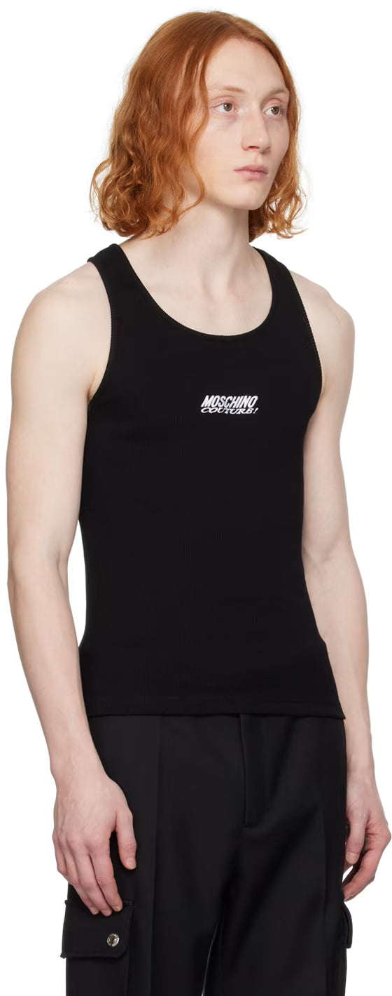 Black Embroidery Tank Top