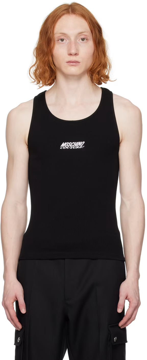 Black Embroidery Tank Top