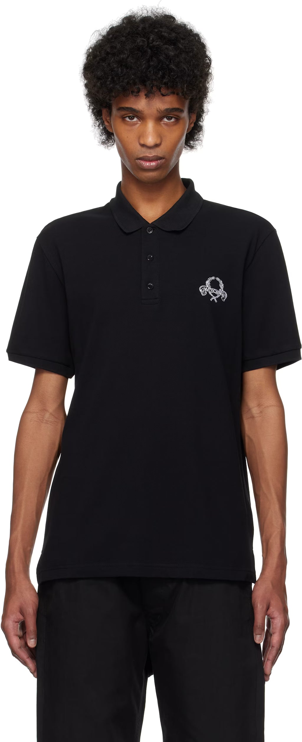 Black Laurel Crown Emblem Polo