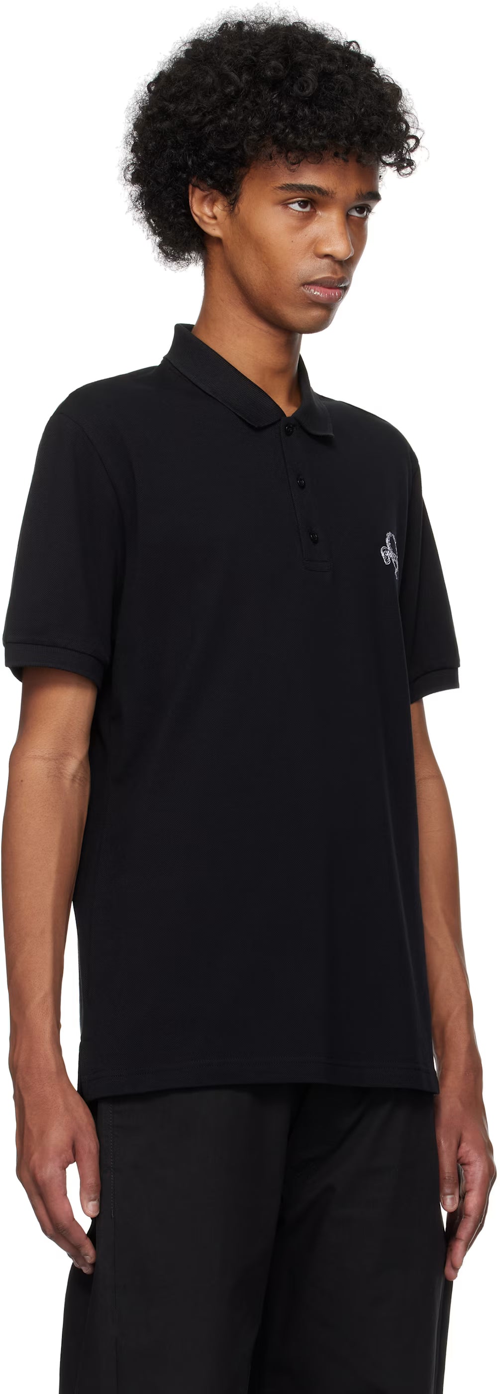 Black Laurel Crown Emblem Polo