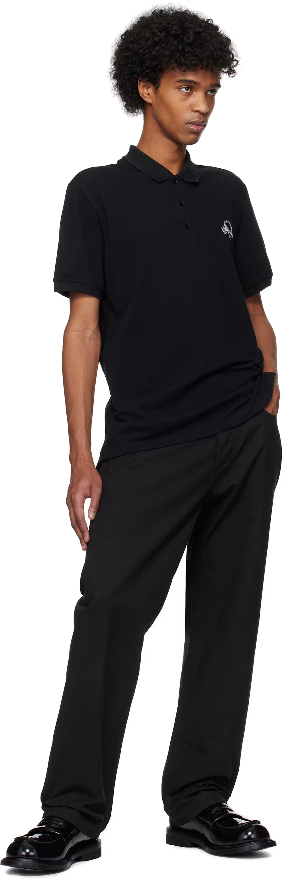 Black Laurel Crown Emblem Polo