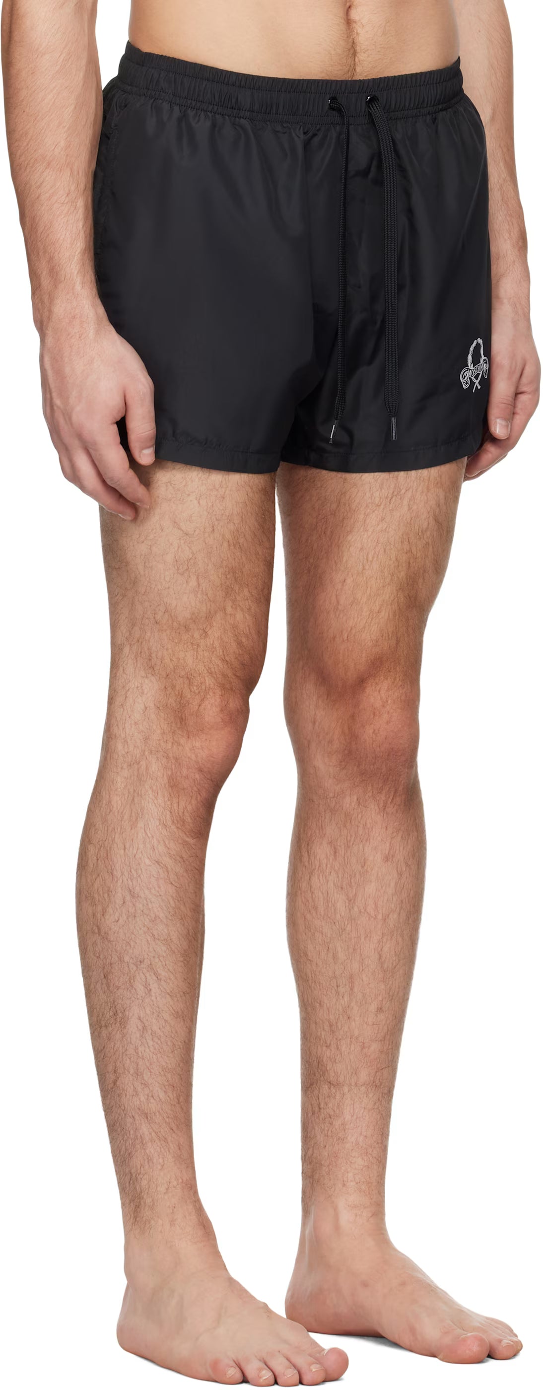 Black Laurel Crown Emblem Swim Shorts