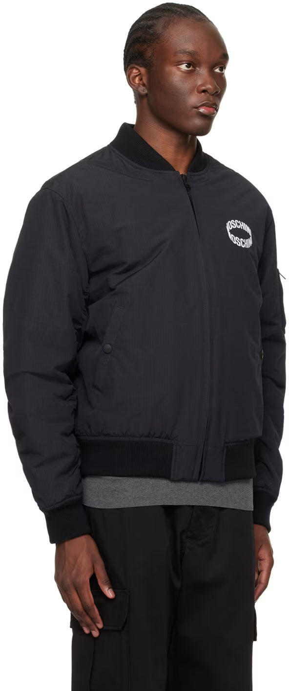 Black Long Bomber Jacket