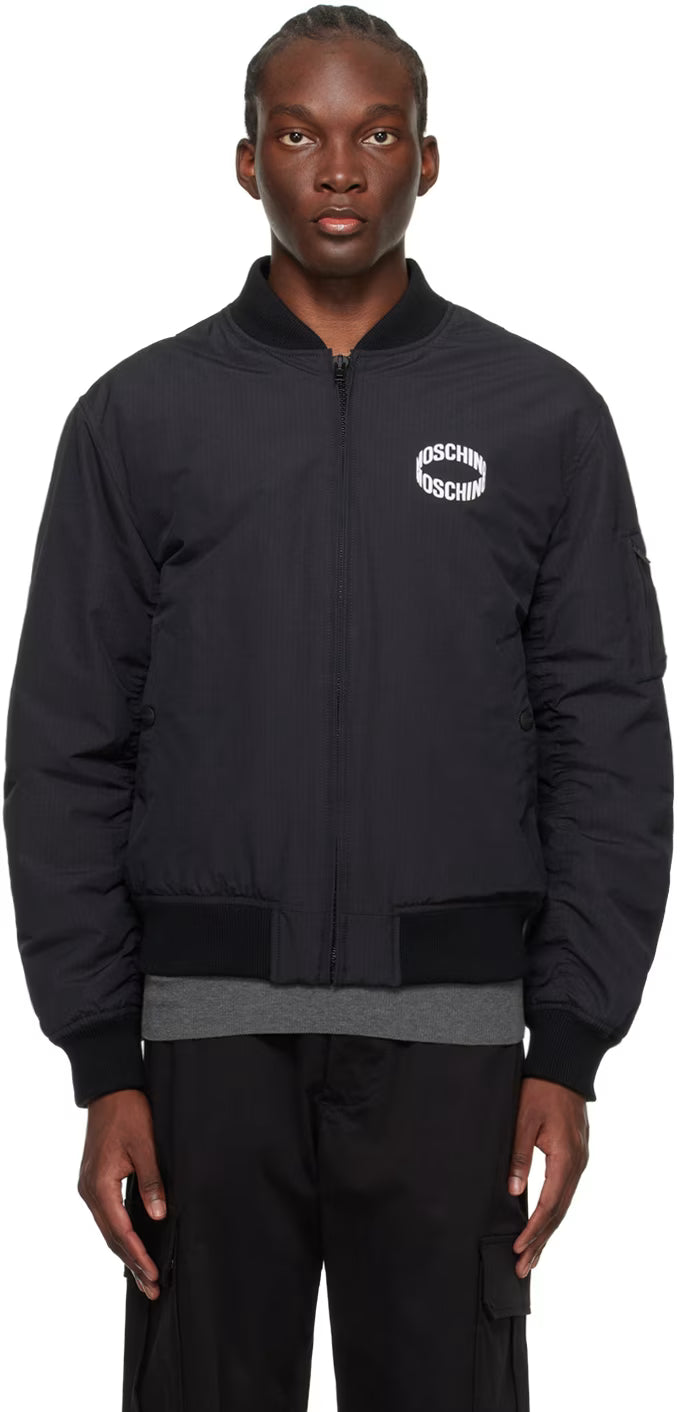 Black Long Bomber Jacket