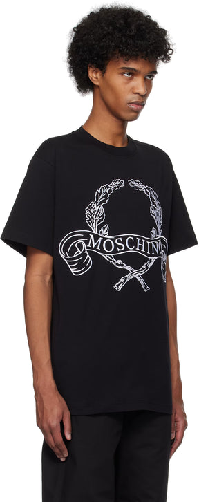 Black Maxi Laurel Crown Embroidery T-shirt