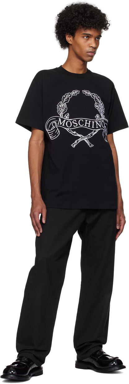 Black Maxi Laurel Crown Embroidery T-shirt