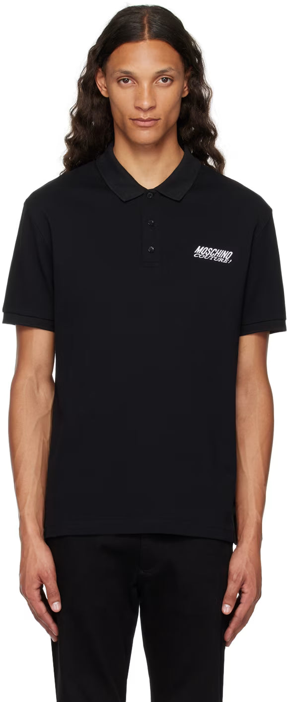 Black 'Moschino Couture!' Polo