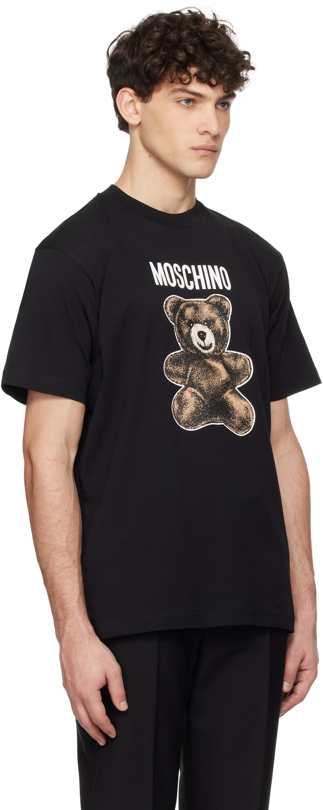 Black 'Moschino' Teddy Bear T-shirt