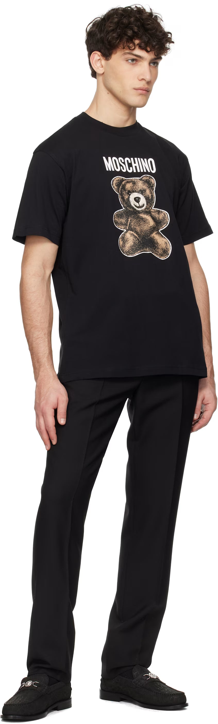 Black 'Moschino' Teddy Bear T-shirt
