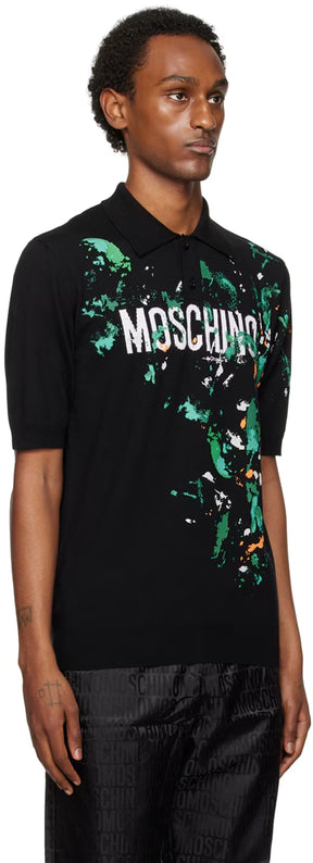 Black Paint Splatter Polo