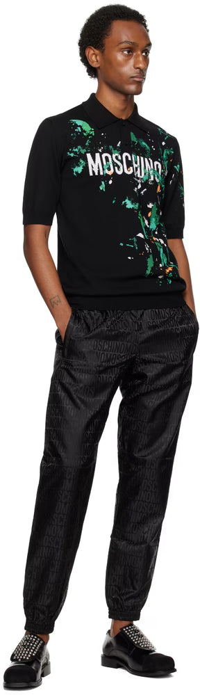 Black Paint Splatter Polo