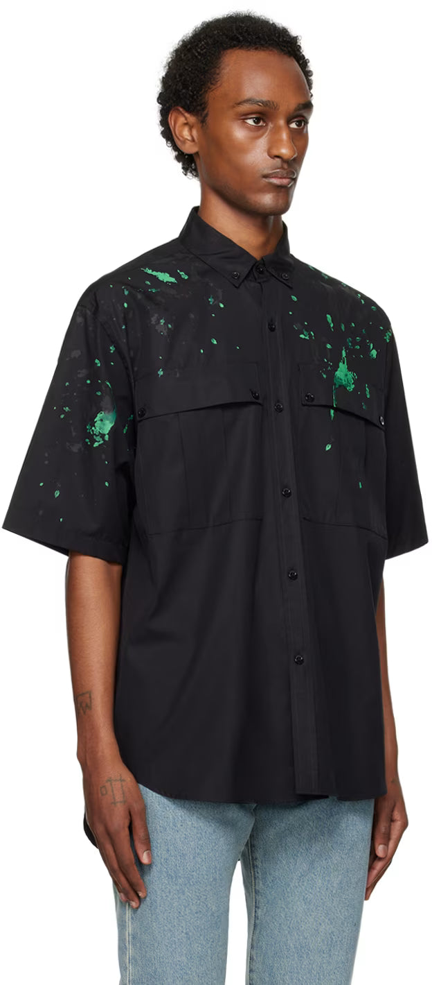 Black Painted Effect Shirt