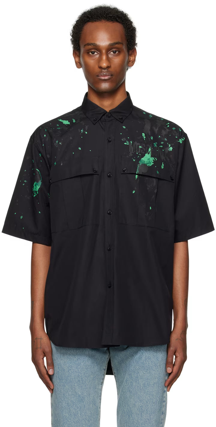 Black Painted Effect Shirt