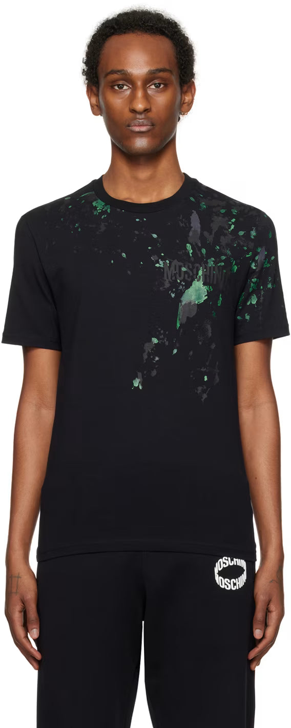 Black Painted Effect T-Shirt
