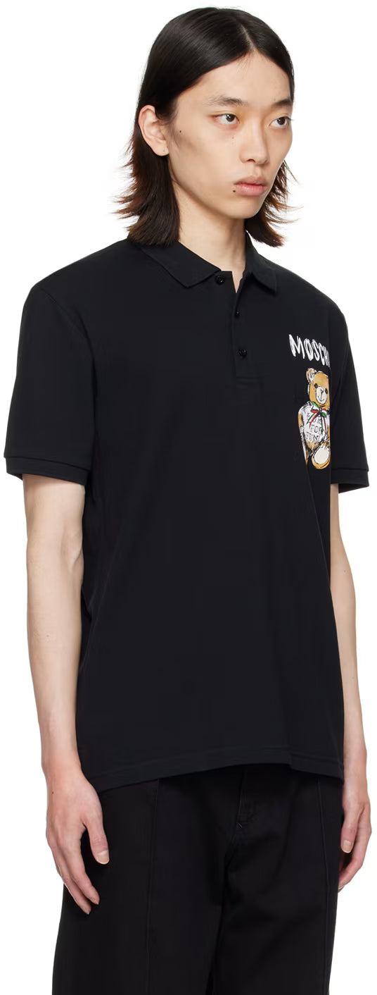 Black Printed Polo
