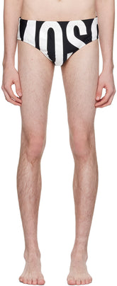 Black Printed Swim Briefs
