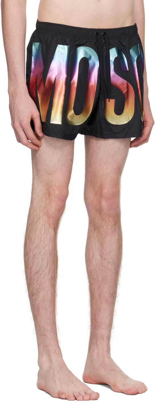Black Printed Swim Shorts