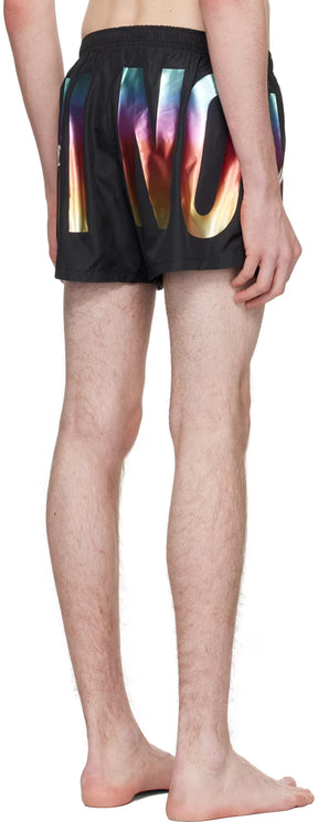 Black Printed Swim Shorts