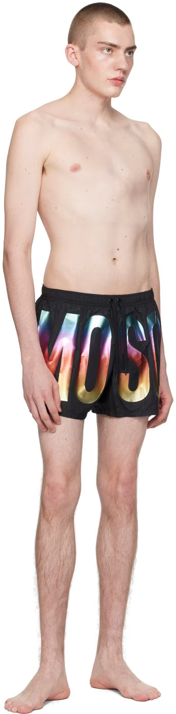 Black Printed Swim Shorts