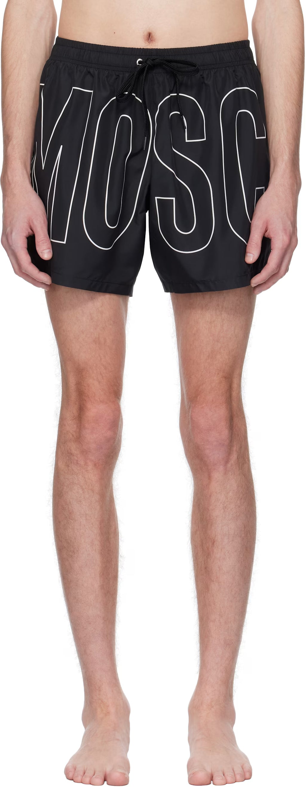 Black Rubber Logo Swim Shorts