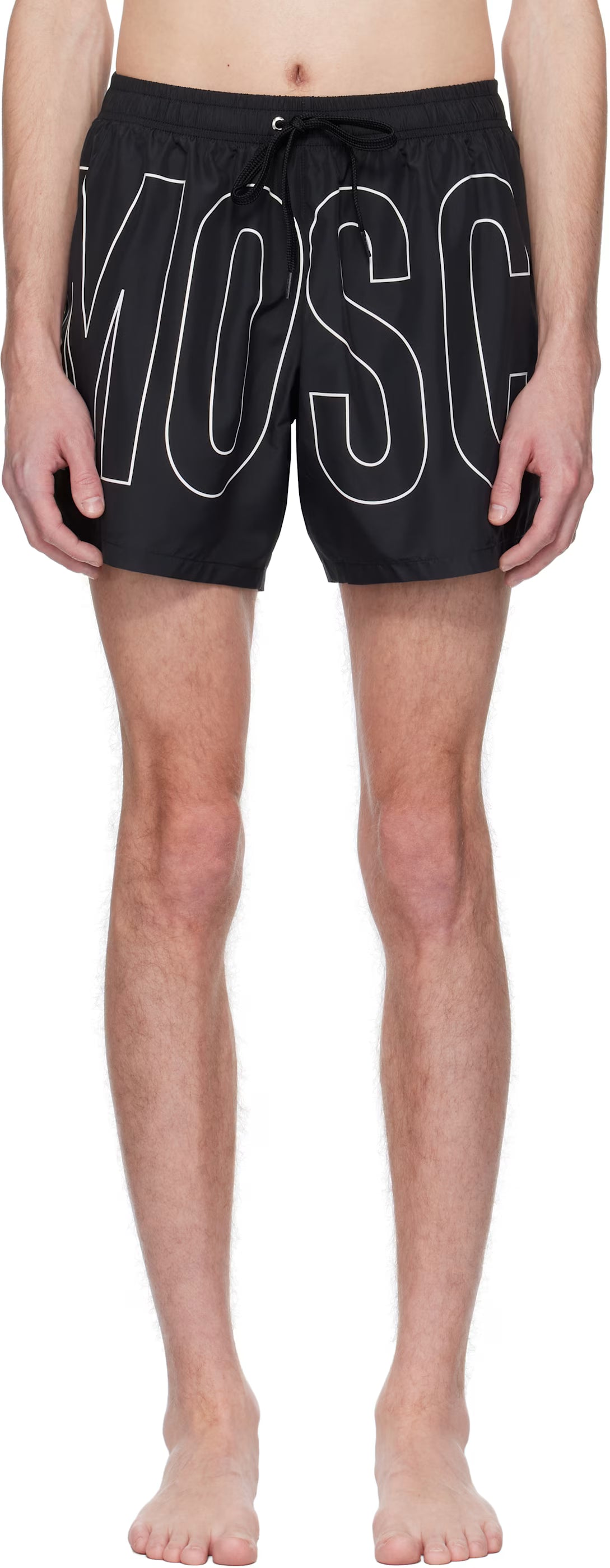 Black Rubber Logo Swim Shorts