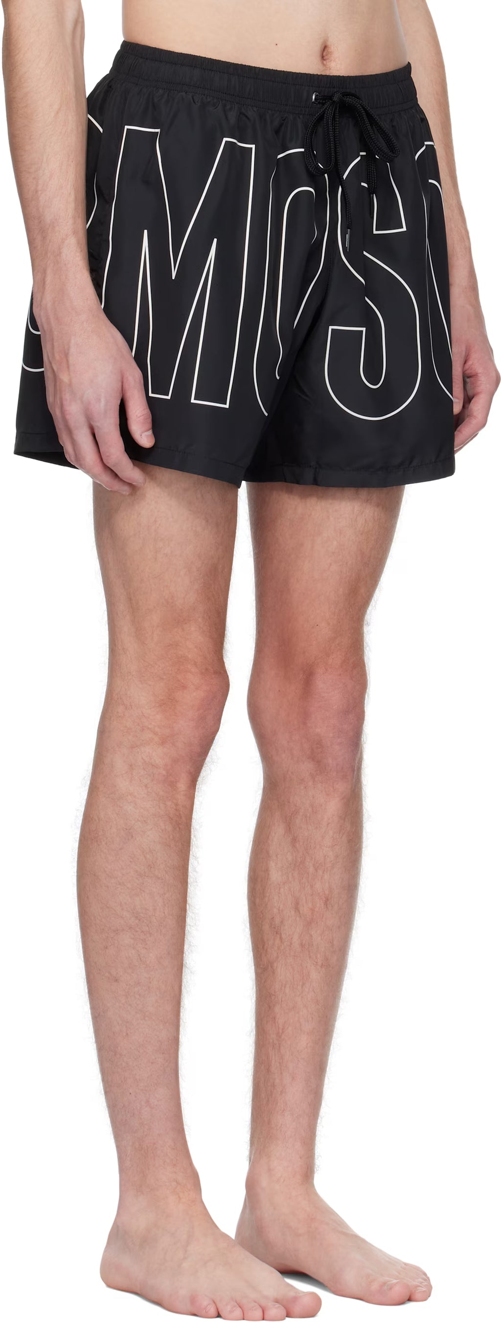 Black Rubber Logo Swim Shorts