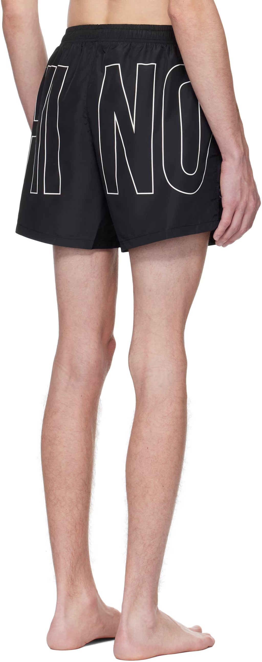 Black Rubber Logo Swim Shorts