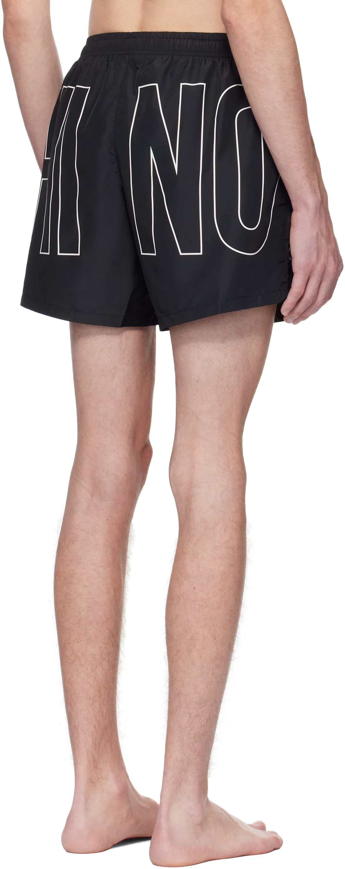 Black Rubber Logo Swim Shorts