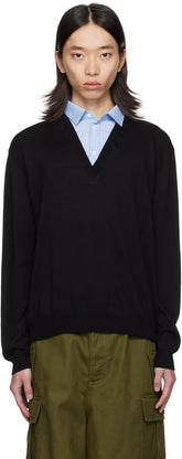 Black Upside Down Logo Sweater