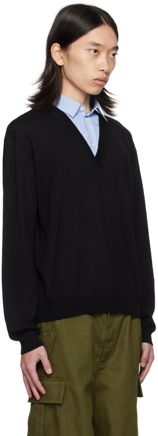 Black Upside Down Logo Sweater