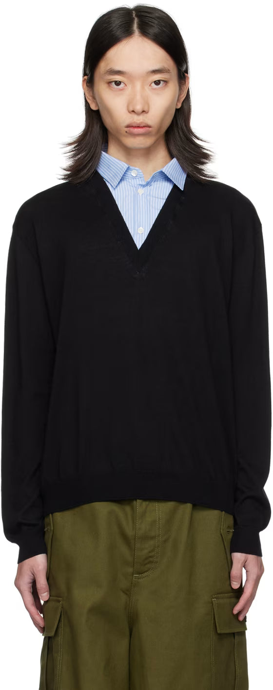 Black Upside Down Logo Sweater
