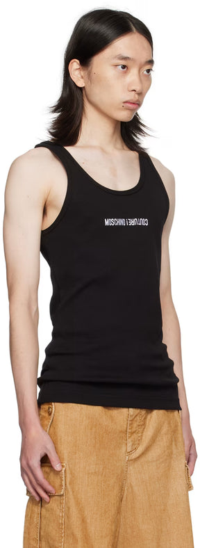 Black Upside Down Logo Tank Top