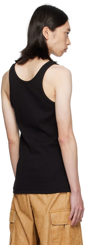 Black Upside Down Logo Tank Top