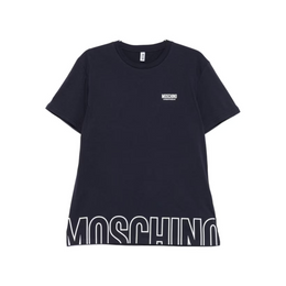 Moschino Blue Crew Neck Logo T-shirts